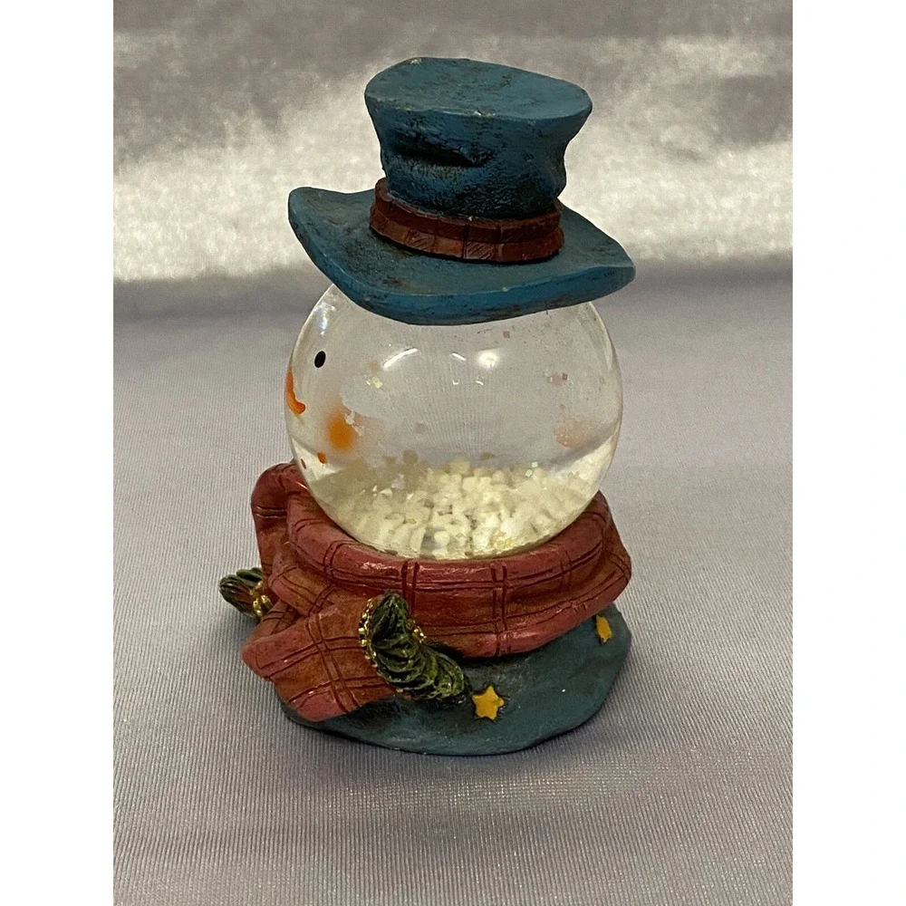 Christmas Snow Man With Blue Hat Water Snow -ball Globe- 3